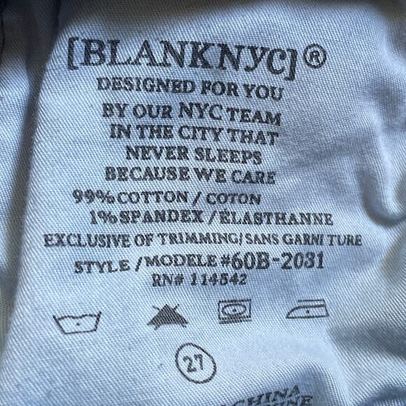 BlankNYC The Great Jones Mid Rise Zipper Trim Skinny Jeans Slumlord Blue Size 27 - Picture 9 of 12